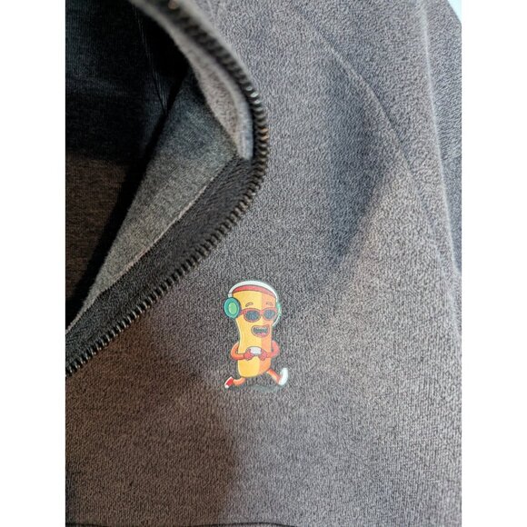 Ogio Men's Gray Pullover Sweatshirt Logo 1/4 Metal Zip Sz L Hot Pocket Mascot - Picture 5 of 14